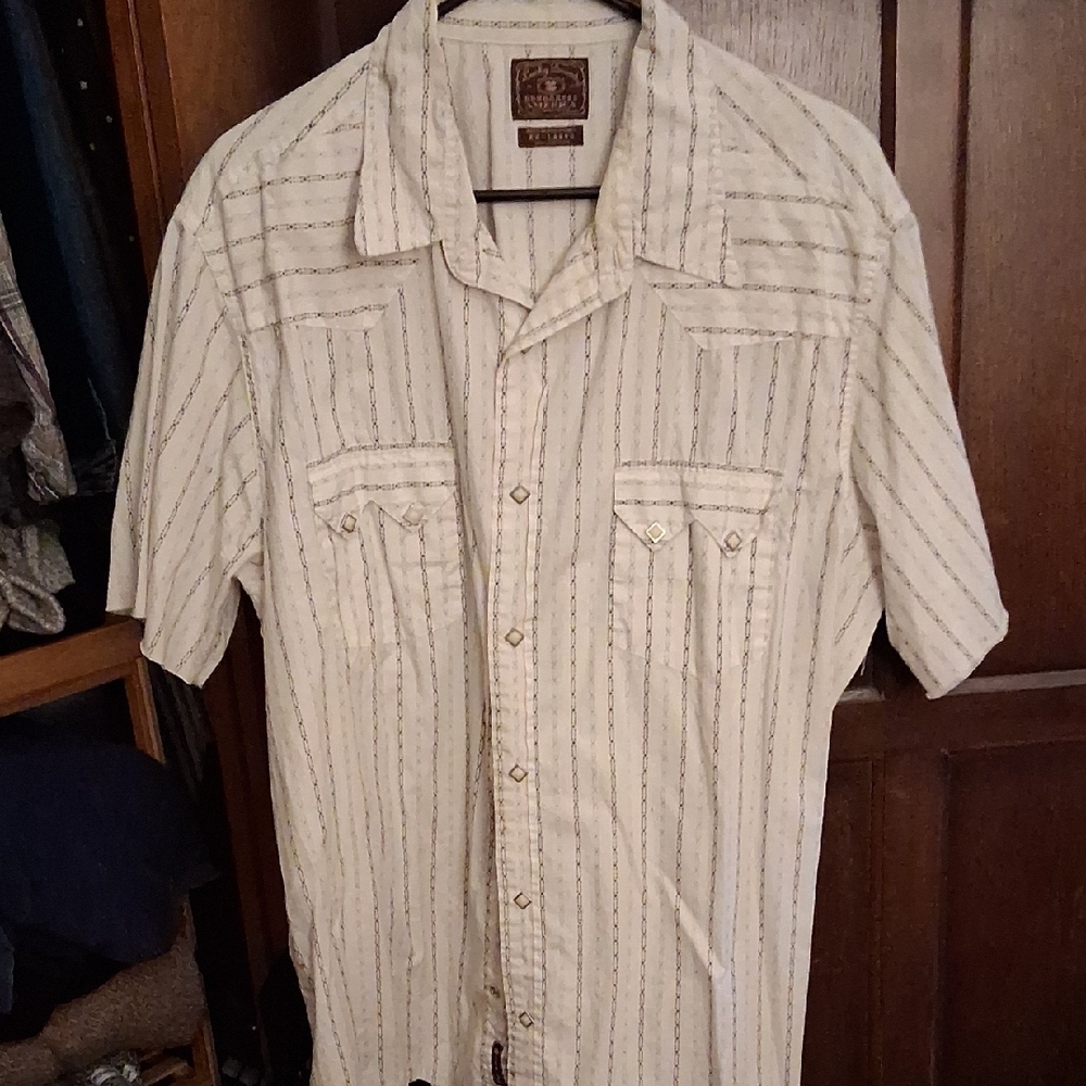 Men's Lucky Brand Beige Striped Shirt
